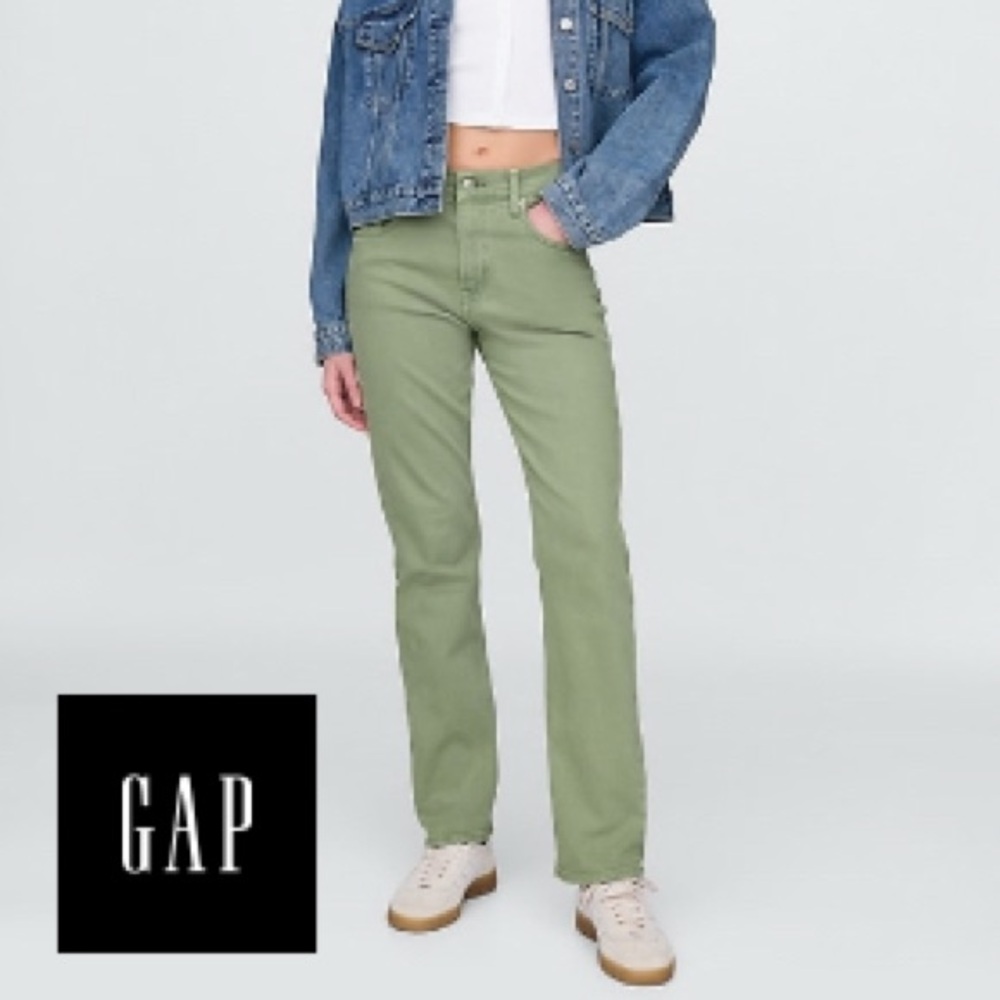 GAP Women's Olive 90’s Straight High Ride Jeans